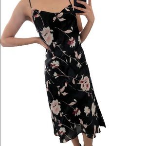 Black floral chiffon Slip Dress